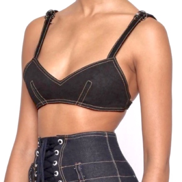 custom made Tops - Dark Denim Bralette
